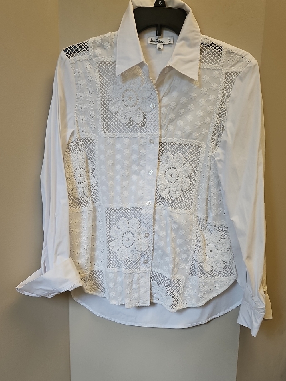 NWT Sam Edelman "Wanda" Crochet Eyelet Blouse